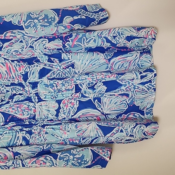 Lilly Pulitzer Preppy Dylan Tunic multi palm beach pop over blouse Size Medium - Picture 4 of 16